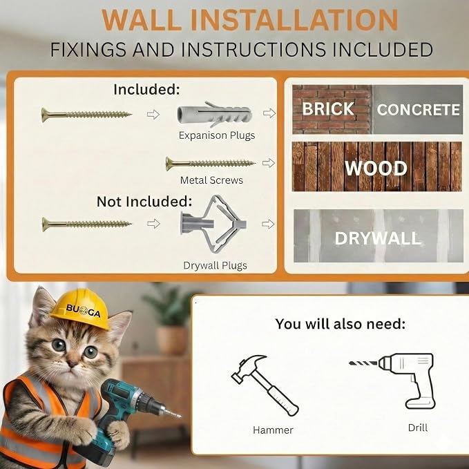 Cat Wall Shelves with 3 Steps – Modern Wood Wall Mounted Furniture, Climber & - Image 9
