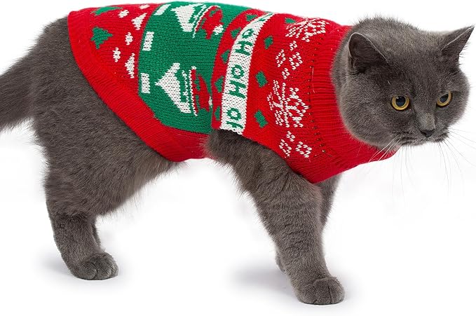 Stretchy Cat Christmas Sweater - Image 9