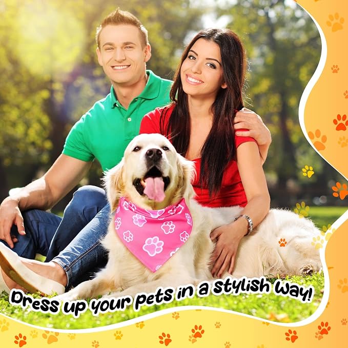 Reginary 120 Packs Dog Bandanas Bulk Christmas Dog Paw Scarf Adjustable Holiday - Image 6