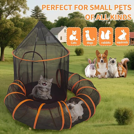 Outdoor Cat Enclosure with Tunnel - Image 2