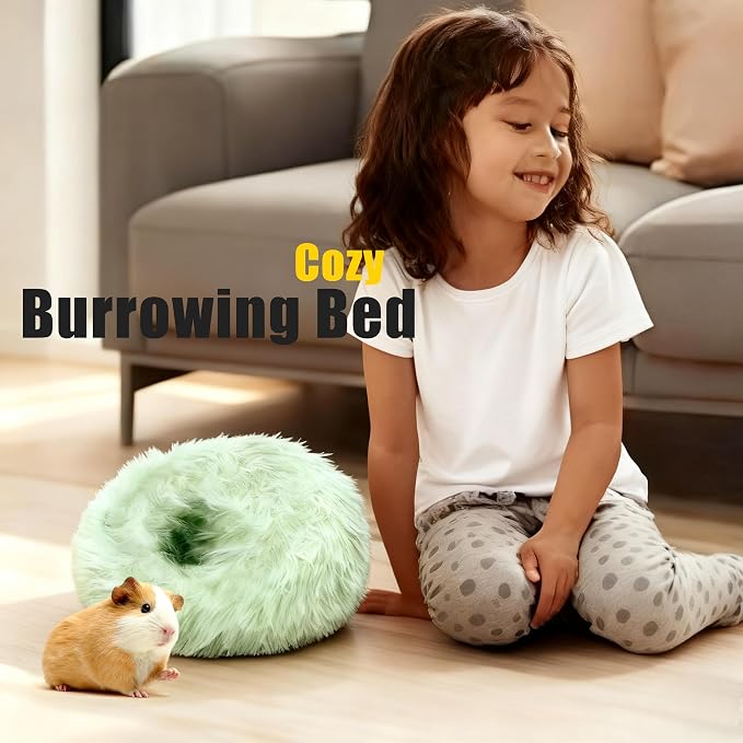 Guinea Pigs Bed Small Animal Bedding Donut-Shaped Burrowing Pet Bed Soft and - Image 6