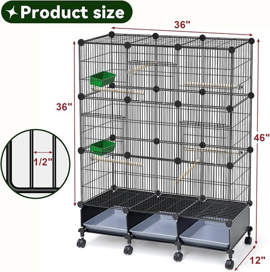 Encrypted Bird Cage, with Wooden Perches, Metal Parakeet Cage with Slide-Out - Image 2