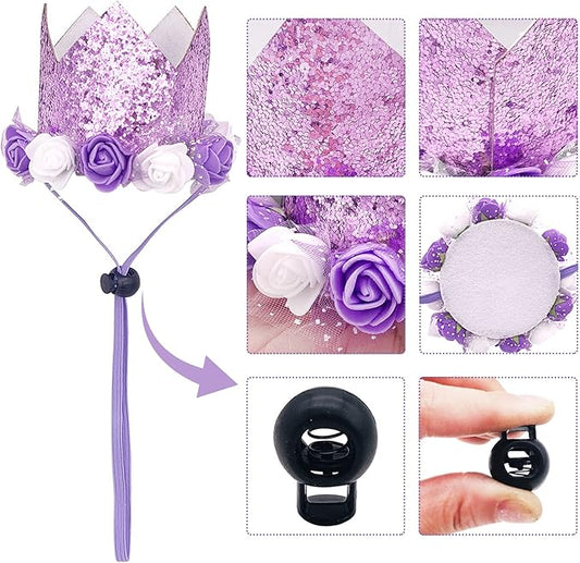 PET SHOW Purple Crown Dog Birthday Party Hat - Image 2