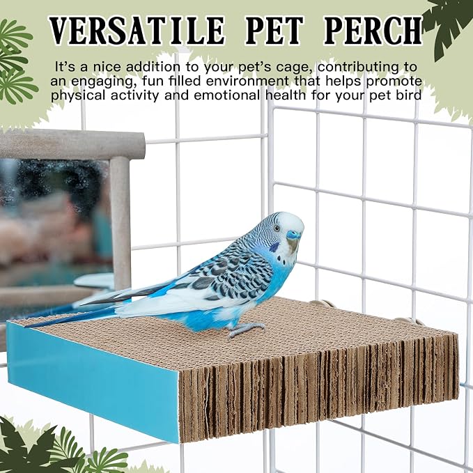 Skyygemm 2 Pieces Parrot Toy Bird Chew Cage Accessories Flat Perch Bird Paw - Image 6