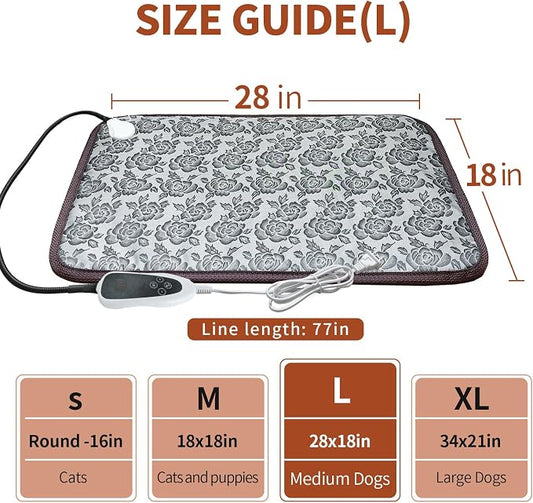 Dog Heating Pad 28x18in with Smart Thermostat Switch and Power Line Protection - Image 2
