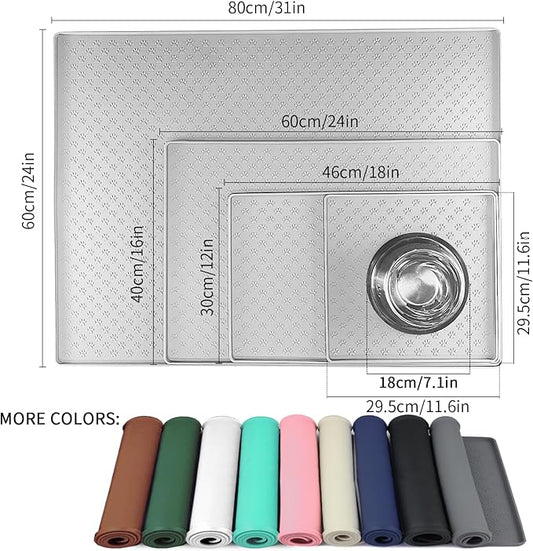 Ptlom Dog Food Mat Anti-Slip Pet Bowl Mats - Image 2