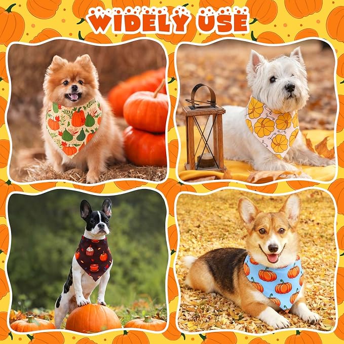 Aliceset 180 Pcs Fall Dog Bandanas Bulk Thanksgiving Bandana - Image 7