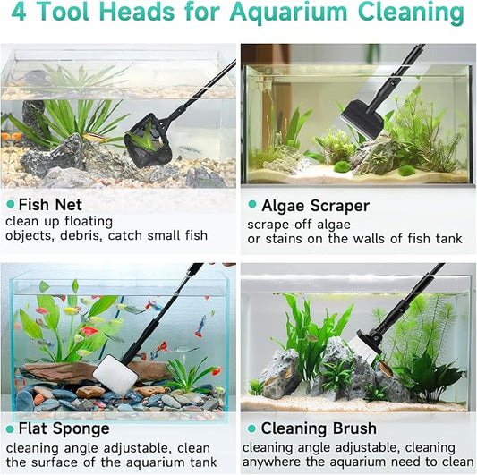 hygger Small Aquarium Cleaning Tools, 4 in 1 Fish Tank Cleaner Kit - Image 2