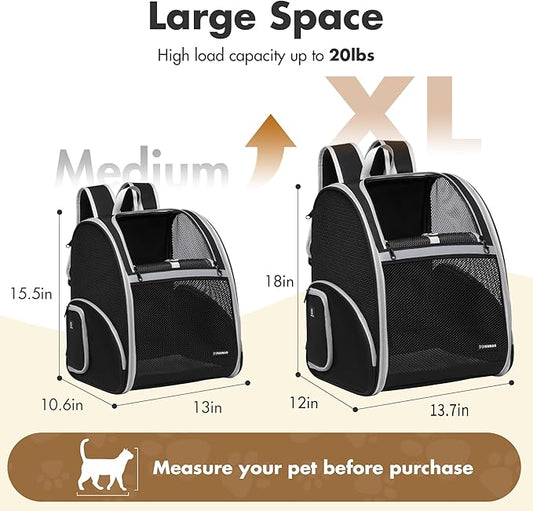 Pet Backpack Carrier, Large Cat Carrier Backpack Up to 20 Lbs - Image 2
