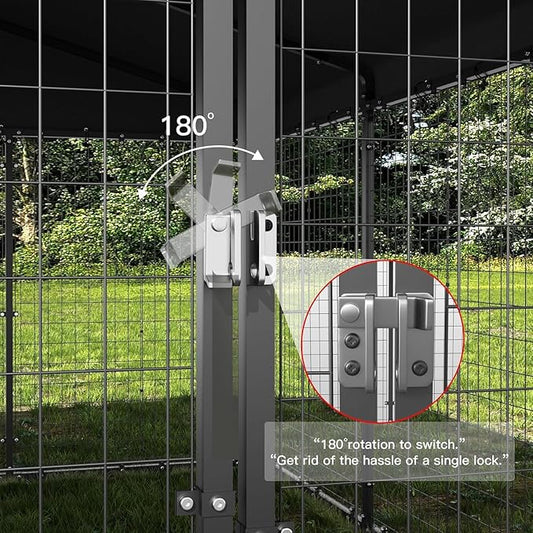 Kullavik 10x10x6 FT Large Outdoor Dog Kennel, Anti-Rust Galvanized Steel Dog Pen - Image 2