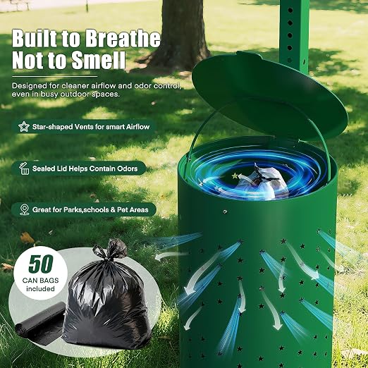 Dog Waste Station Outdoor, Pet Waste Disposal Station Rustproof Aluminum - Image 2