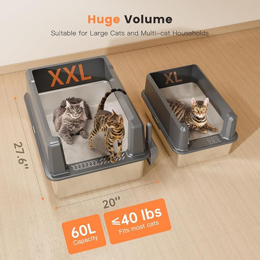 XXL Stainless Steel Cat Litter Box - Image 2