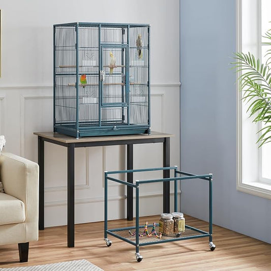 Topeakmart 54'' H Large Bird Cage Parrot Cage w/Stand Bird Cage - Image 2
