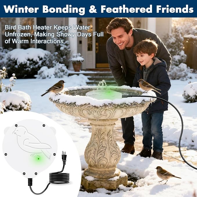 Outdoors 100W Bird Bath Heater for Winter, Birdbath Deicer Pond De-icer - Image 7