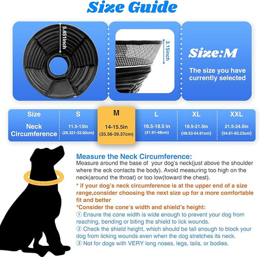 Inflatable Dog Cone for Dogs After Surgery, Soft Adjustable Elizabethan Collar - Image 2