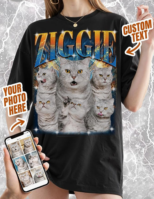 Custom Bootleg Rap Shirt with Photo Text, Vintage Custom Picture Shirt - Image 2