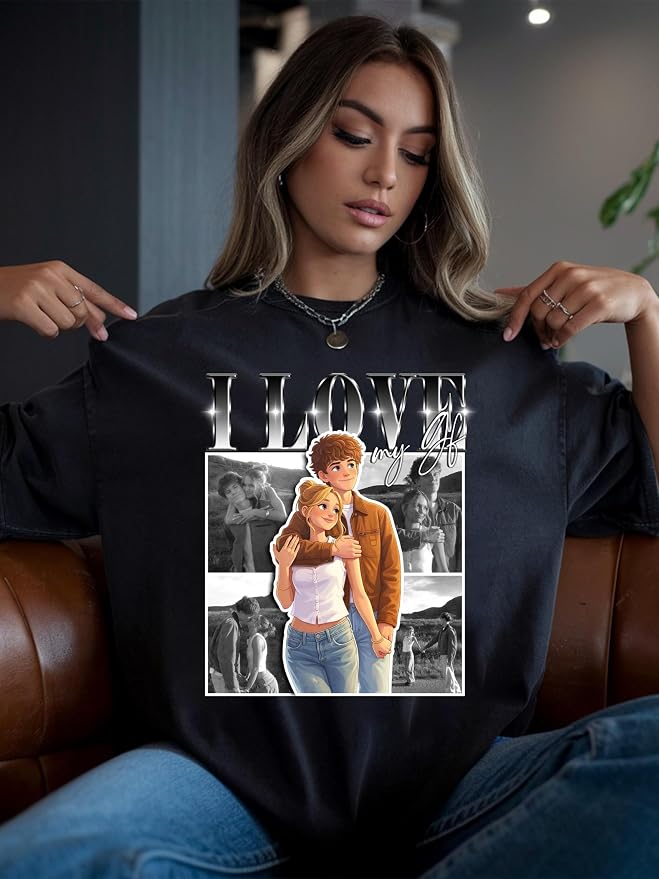 Custom Bootleg Rap Tee, Personalized Girlfriend Vintage Graphic T-Shirt - Image 7