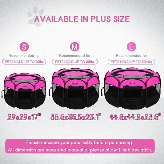 Portable Dog Playpen for Small Dogs Indoor Outdoor, Foldable Pet Puppy Playpens - Image 2