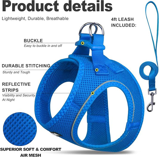 Fida Comfy Dog Harness with Leash, Cat Vest Harness Escape Proof, Breathable - Image 2
