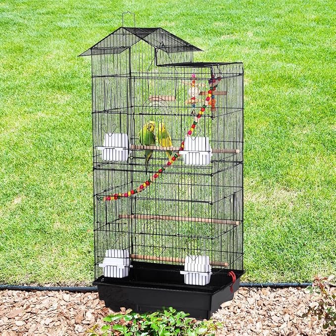 Yaheetech 39-inch Roof Top Large Flight Parrot Bird Cage - Image 9