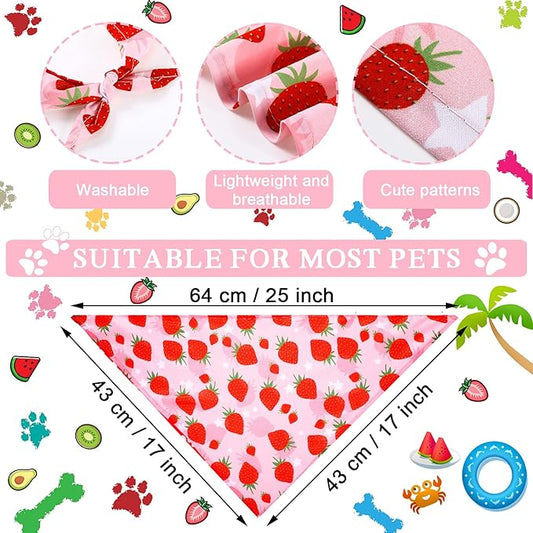 Frienda 20 Pcs Summer Spring Dog Bandanas Hawaiian Style Washable Triangle Pet - Image 2