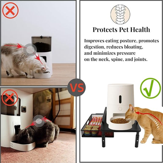Raised Pet Feeder Stand for Cats & Dogs – Adjustable Height Holder for - Image 2