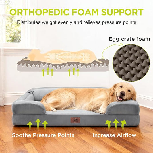 Extra Large Dog Bed, Orthopedic XL Washable Memory Foam Bed - Image 2