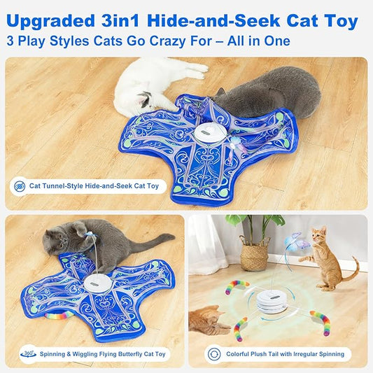 Interactive Cat Toys for Indoor Cats, Rechargeable Touch Activated Hide and - Image 2
