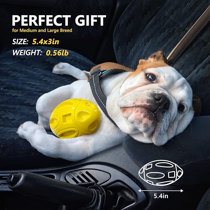 EASTBLUE Squeaky Dog Toys for Aggressive Chewers: Rubber Puppy Chew Ball - Image 6