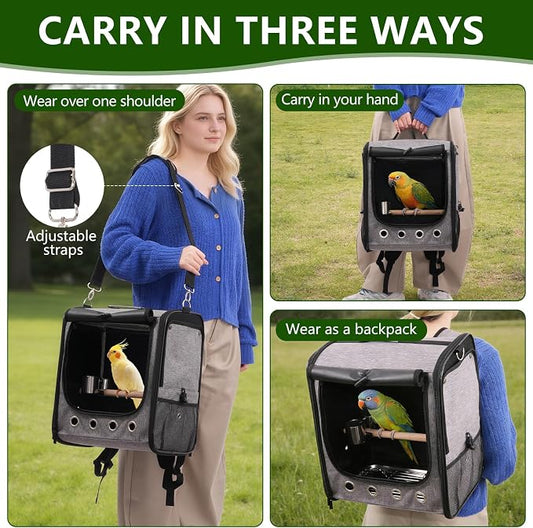 Foldable Bird Carrier Bag, Bird Backpack - Image 2