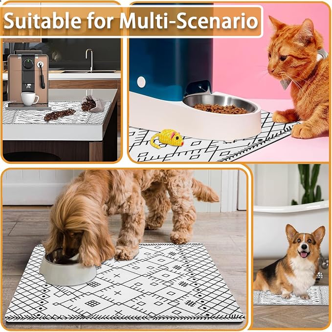 Absorbent Pet Dog Bowl Mat for Food and Water, Pet Cat Food Feeding Mat - Image 7