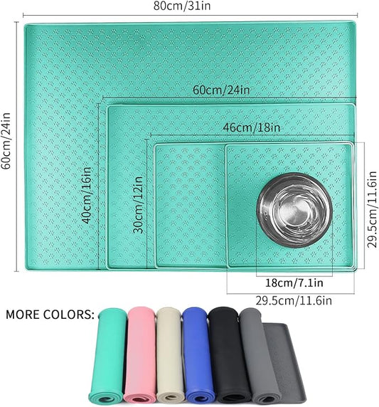 Ptlom Silicone Pet Placemat for Dog and Cat, Waterproof Non-Slip Pet Feeding - Image 2