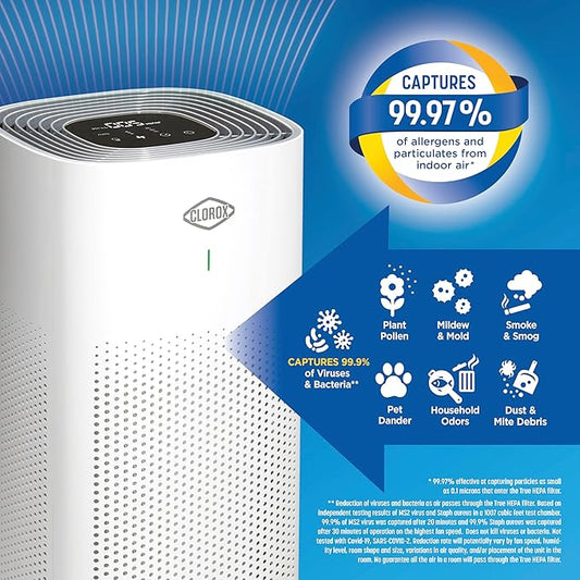 Clorox HEPA Air Purifiers for Home, True HEPA Filter, XL Rooms Up to 2 - Image 2