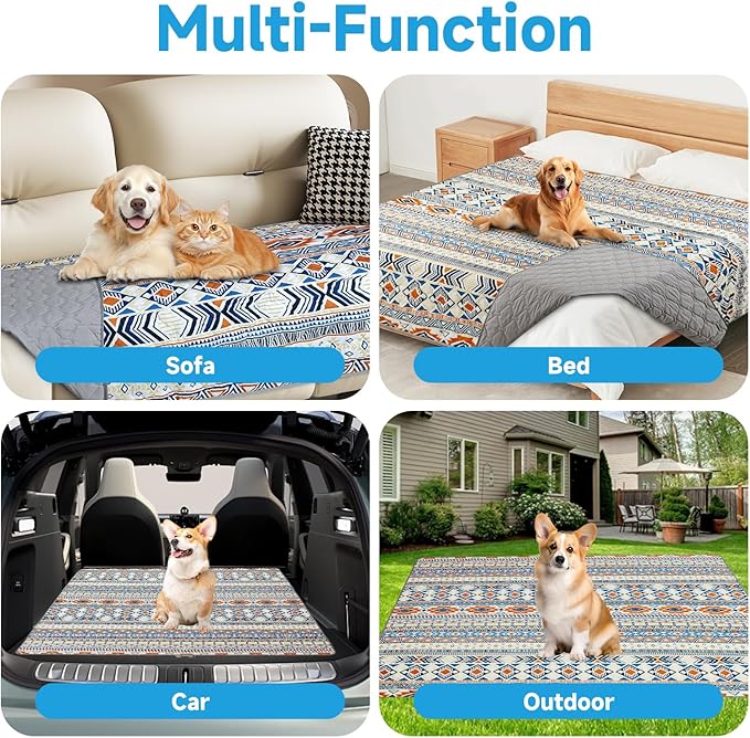 Waterproof Dog Blanket, Bohemian Dog Bed Cover Pet Blanket, Reversible Sofa - Image 7