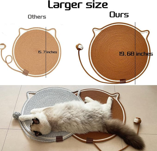 Cat Scratching Mat Natural Cotton Rope Cat Scratching Pad, Large Size Scratcher - Image 2