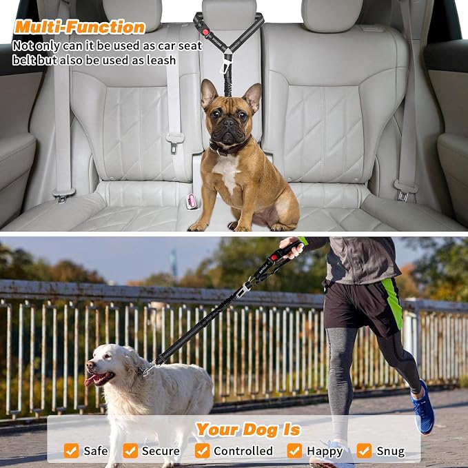BWOGUE Pet Dog Cat Seat Belt Reflective Car Dog Headrest Restraint Leash - Image 7