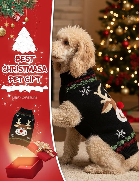 Dog Christmas Sweater, Soft Warm Pet Clothes Coat - Image 2