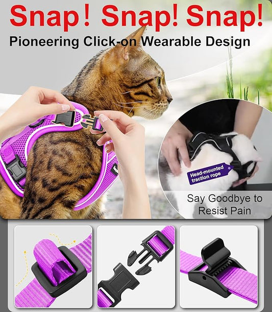 Cat Harness and Leash for Walking Escape Proof Soft Adjustable Cat Leash - Image 2