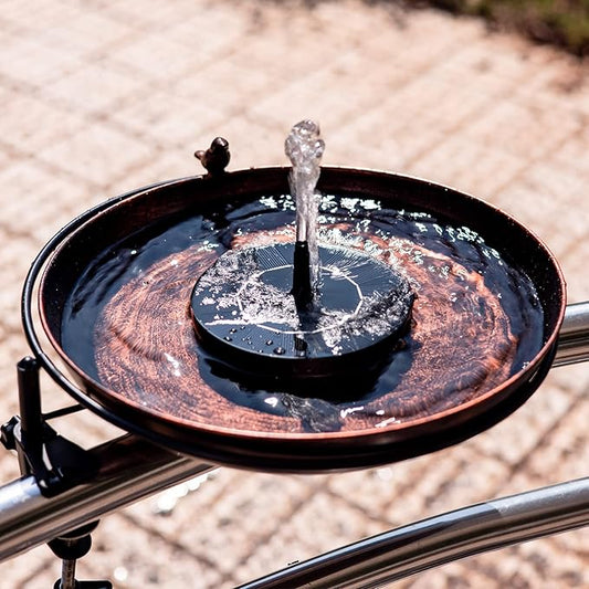 DREAMSOUL Deck Mounted Bird Bath Metal Birdbath Bowl Unheated - Image 2