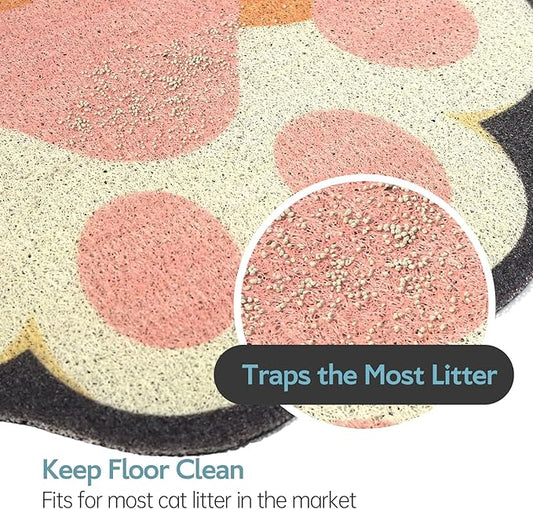 Cute Cat Litter Mat 24”x16”, Litter Box Mat, Litter Trapping Mat, Soft on Kitty - Image 2