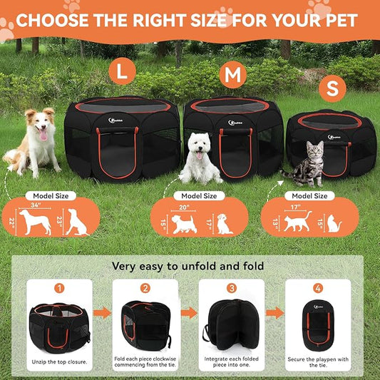 Dog Playpen, Puppy Pet Playpens Indoor - Image 2