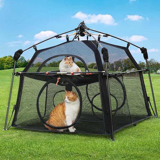 Extra Large Catio Outdoor Cat Enclosure Rywell 2-Tier Cat Tent - Image 8