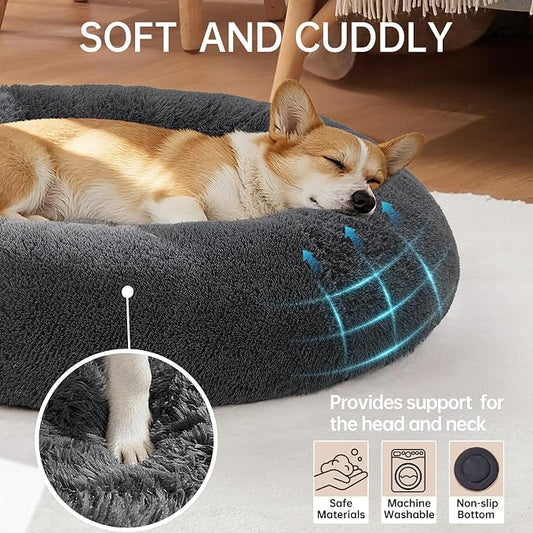OhGeni 31 inches Calming Donut Orthopedic Dog & Cat Bed - Image 2