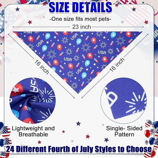 Sanwuta 48 Pcs 4th of July Dog Bandanas - Image 2