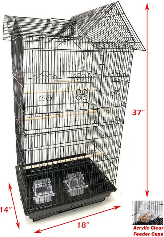 38-Inch Double Roof Top Large Flight Bird Cage - Image 2