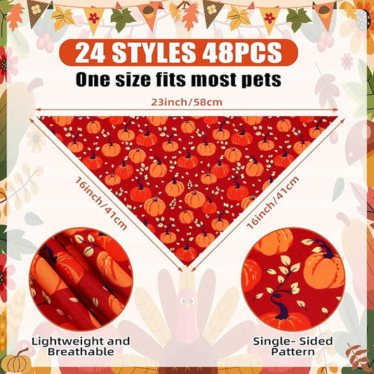 Sanwuta 48 Pcs Dog Bandanas Bulk Pet Bibs Colorful Scarf Pet Bandanas - Image 2
