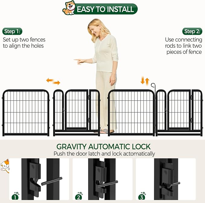 Yaheetech Dog Playpen Outdoor, 24 inch 16 Panels Dog Pen Indoor Heavy Duty - Image 9