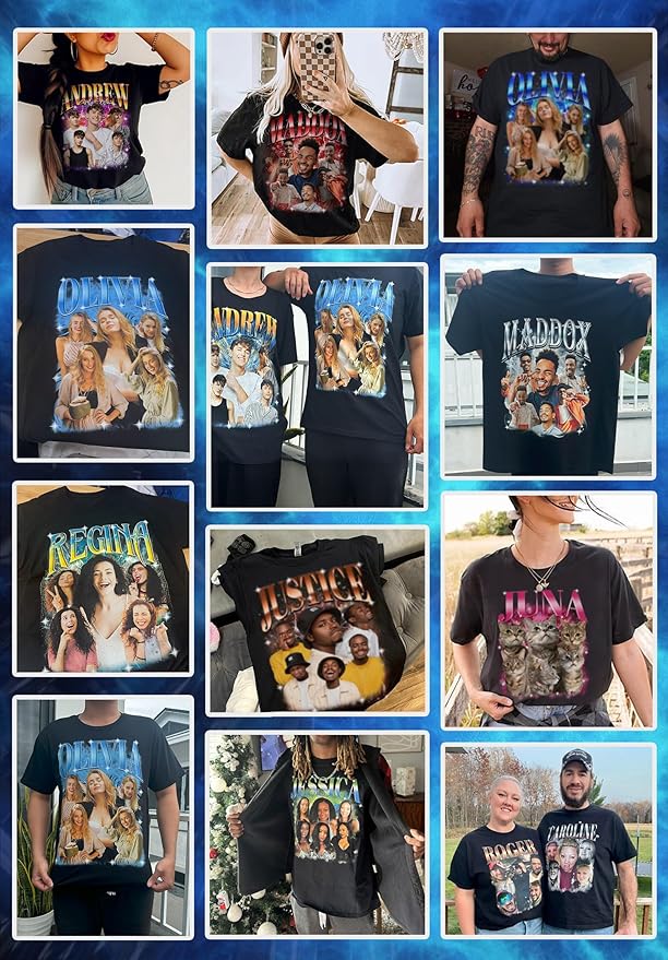 Custom Bootleg Rap Shirt with Photo Text, Vintage Custom Picture Shirt - Image 8