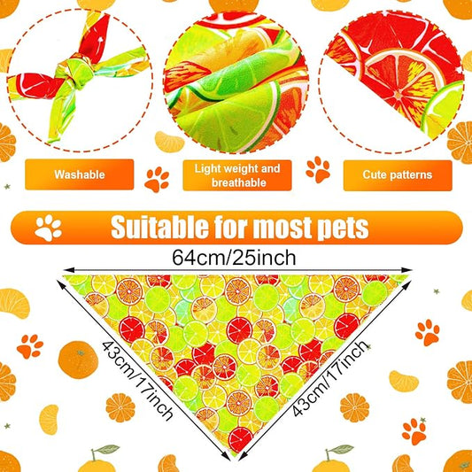 Eccliy 30 Pack Summer Fruit Dog Bandanas Bulk Soft Triangle Dog Scarfs - Image 2