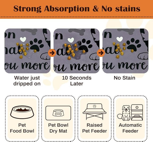 Pet Feeding Mat for Floors Waterproof Dog Mat for Food and Water Absorbent - Image 2